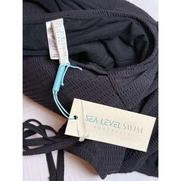 Sea Level Swim Messina Wide Strap Diagonal One Piece Black Swimsuit Sz US 12 New - Picture 7 of 11